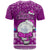 Palau Christmas T Shirt Snowman Hugs Palau Coat of Arms Maori Pattern Pink Style LT03 - Polynesian Pride