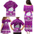 Personalised Palau Christmas Family Matching Puletasi Dress and Hawaiian Shirt Snowman Hugs Palau Coat of Arms Maori Pattern Pink Style LT03 - Polynesian Pride