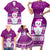 Personalised Palau Christmas Family Matching Short Sleeve Bodycon Dress and Hawaiian Shirt Snowman Hugs Palau Coat of Arms Maori Pattern Pink Style LT03 - Polynesian Pride