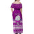 Personalised Palau Christmas Off Shoulder Maxi Dress Snowman Hugs Palau Coat of Arms Maori Pattern Pink Style LT03 - Polynesian Pride