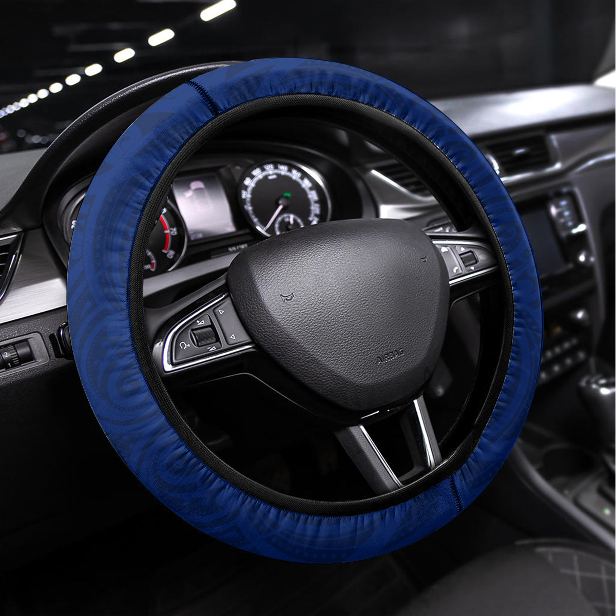 New Zealand World Cup 2023 Steering Wheel Cover Go Champion NZ Rugby Forever Maori Blue Style LT03 Universal Fit Blue - Polynesian Pride