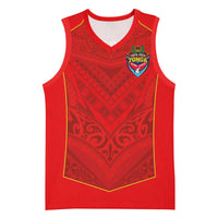 Custom Mate Ma'a Tonga Rugby Basketball Jersey Ngatu Tribal Motifs Sporty Style - Polynesian Pride
