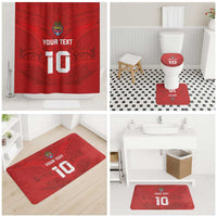 Custom Mate Ma'a Tonga Rugby Bathroom Set Ngatu Tribal Motifs Sporty Style - Polynesian Pride