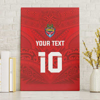 Custom Mate Ma'a Tonga Rugby Canvas Wall Art Ngatu Tribal Motifs Sporty Style - Polynesian Pride
