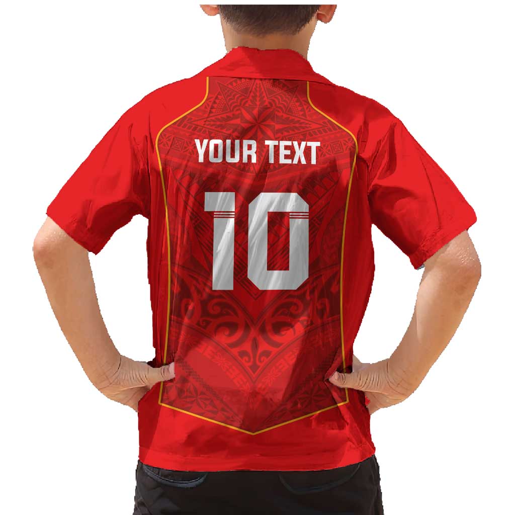 Custom Mate Ma'a Tonga Rugby Family Matching Mermaid Dress and Hawaiian Shirt Ngatu Tribal Motifs Sporty Style - Polynesian Pride