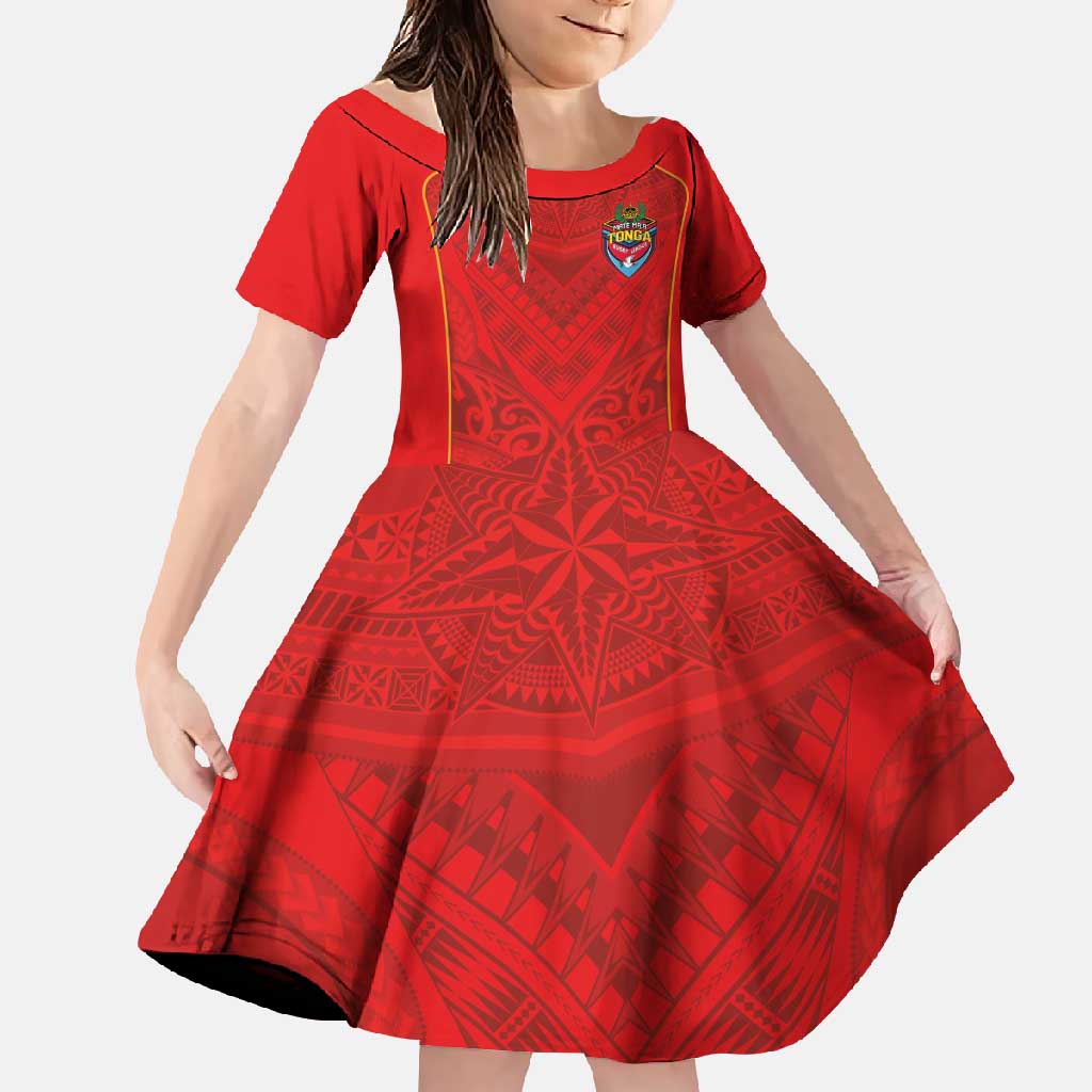 Custom Mate Ma'a Tonga Rugby Family Matching Mermaid Dress and Hawaiian Shirt Ngatu Tribal Motifs Sporty Style - Polynesian Pride