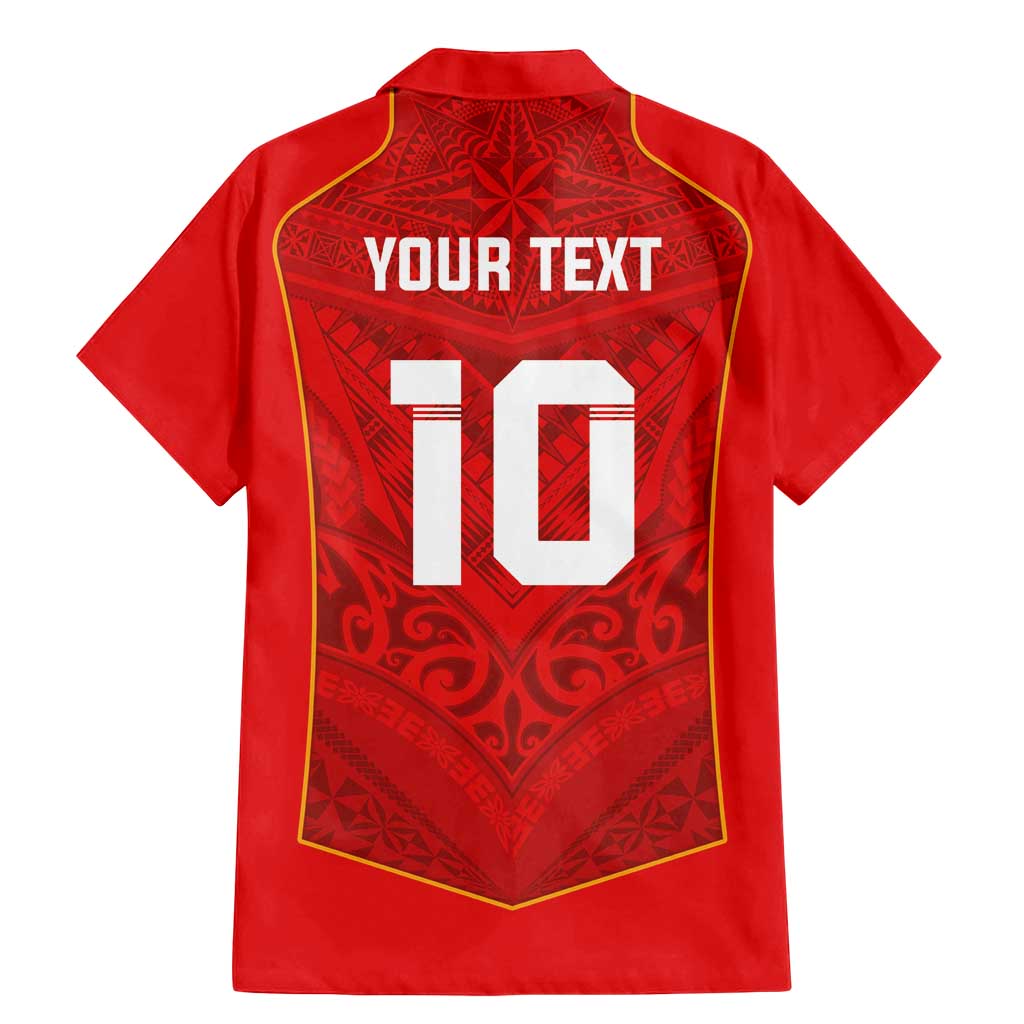 Custom Mate Ma'a Tonga Rugby Family Matching Mermaid Dress and Hawaiian Shirt Ngatu Tribal Motifs Sporty Style - Polynesian Pride