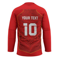 Custom Mate Ma'a Tonga Rugby Hockey Jersey Ngatu Tribal Motifs Sporty Style - Polynesian Pride