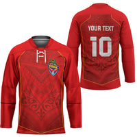 Custom Mate Ma'a Tonga Rugby Hockey Jersey Ngatu Tribal Motifs Sporty Style - Polynesian Pride