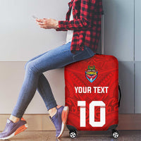 Custom Mate Ma'a Tonga Rugby Luggage Cover Ngatu Tribal Motifs Sporty Style - Polynesian Pride