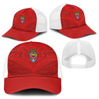 Mate Ma'a Tonga Rugby Mesh Trucker Cap Ngatu Tribal Motifs Sporty Style - Polynesian Pride