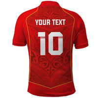 Custom Mate Ma'a Tonga Rugby Polo Shirt Ngatu Tribal Motifs Sporty Style - Polynesian Pride