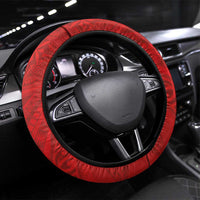 Mate Ma'a Tonga Rugby Steering Wheel Cover Ngatu Tribal Motifs Sporty Style - Polynesian Pride