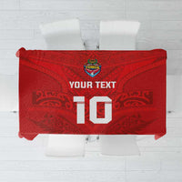 Custom Mate Ma'a Tonga Rugby Tablecloth Ngatu Tribal Motifs Sporty Style - Polynesian Pride