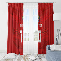 Custom Mate Ma'a Tonga Rugby Window Curtain Ngatu Tribal Motifs Sporty Style - Polynesian Pride