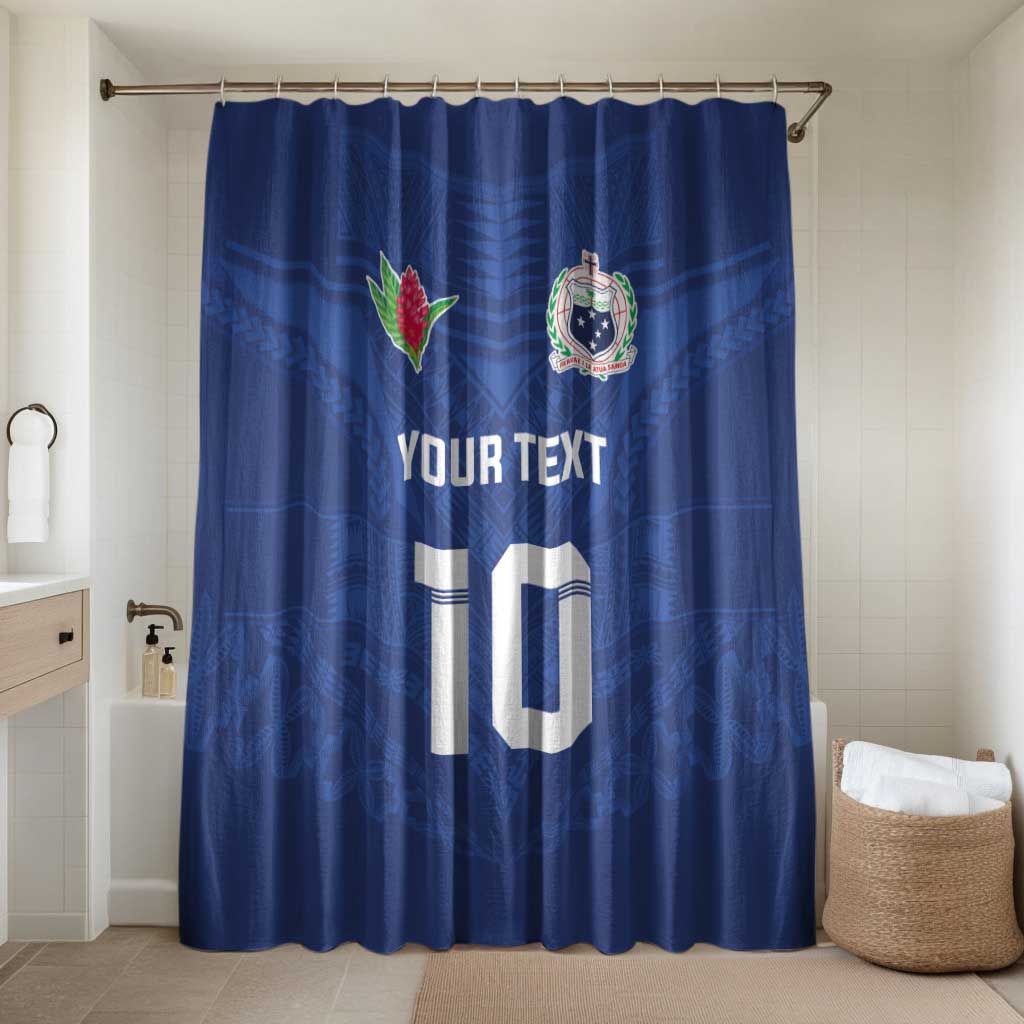 Custom Samoa Rugby Bathroom Set Tatau Tribal Motifs Sporty Style - Polynesian Pride