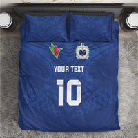 Custom Samoa Rugby Bedding Set Tatau Tribal Motifs Sporty Style - Polynesian Pride