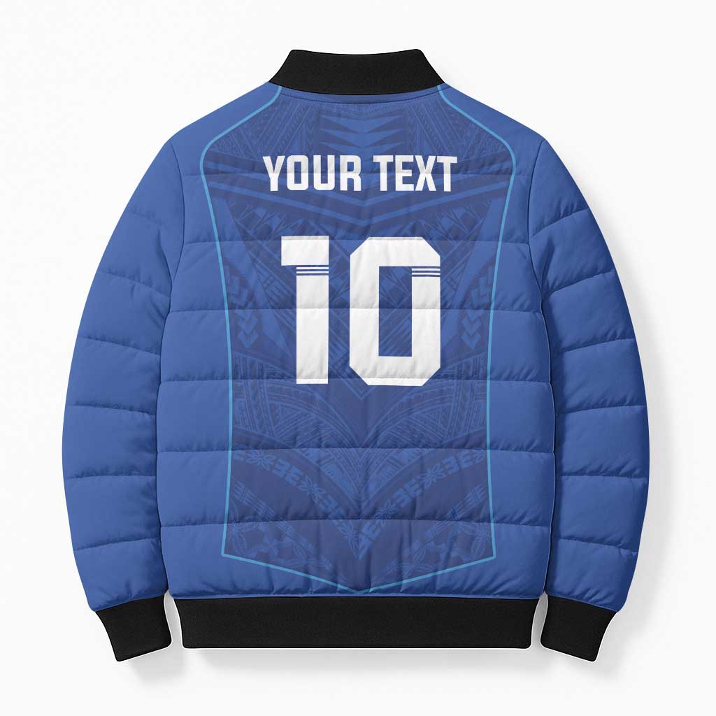 Custom Samoa Rugby Bomber Puffer Jacket Tatau Tribal Motifs Sporty Style - Polynesian Pride