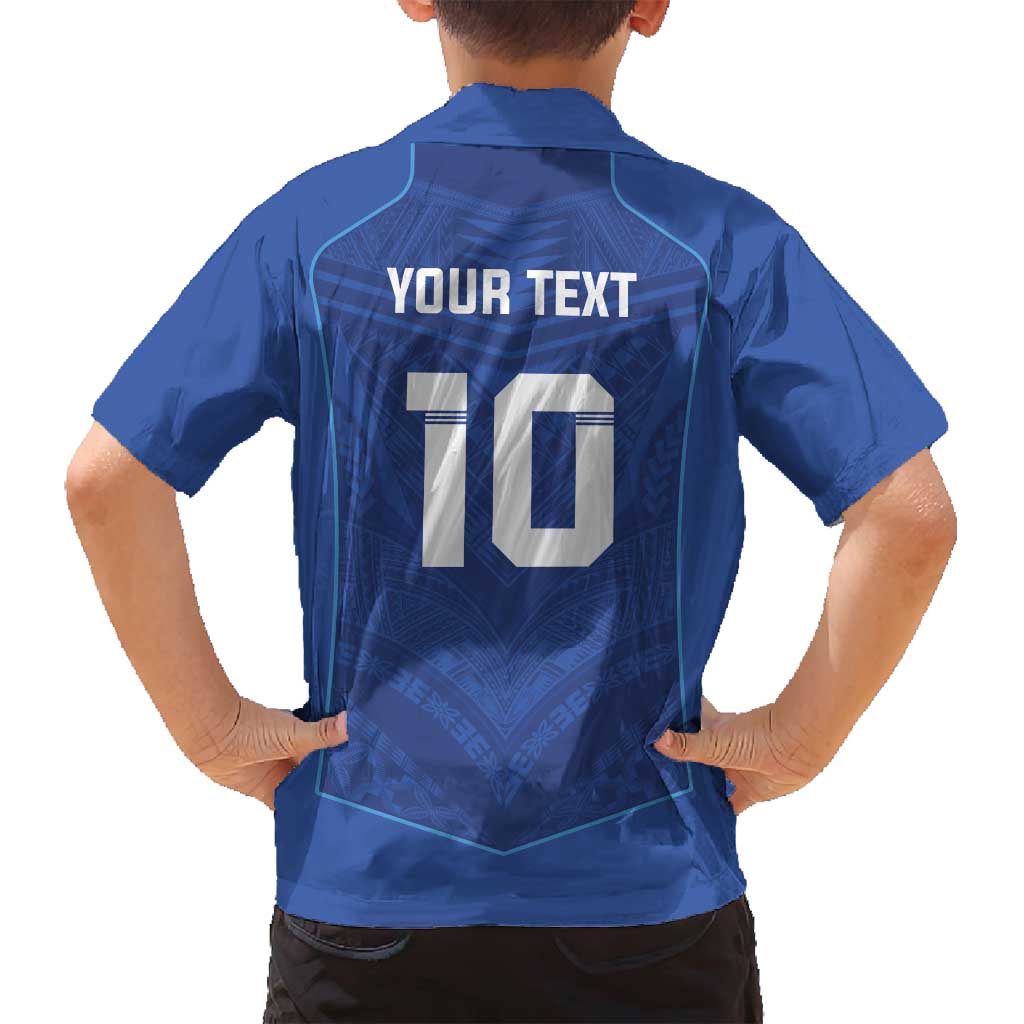 Custom Samoa Rugby Family Matching Long Sleeve Bodycon Dress and Hawaiian Shirt Tatau Tribal Motifs Sporty Style - Polynesian Pride