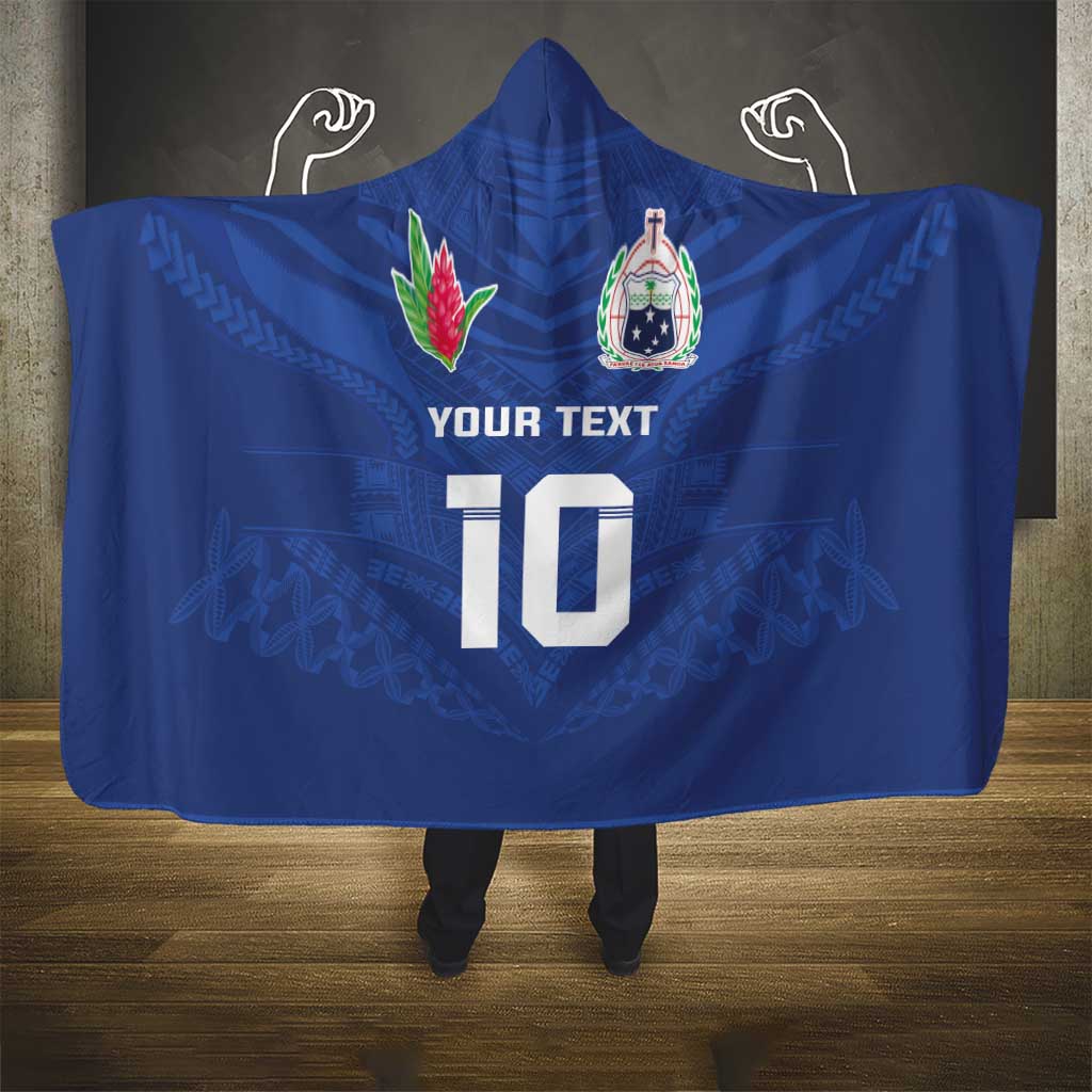 Custom Samoa Rugby Hooded Blanket Tatau Tribal Motifs Sporty Style - Polynesian Pride