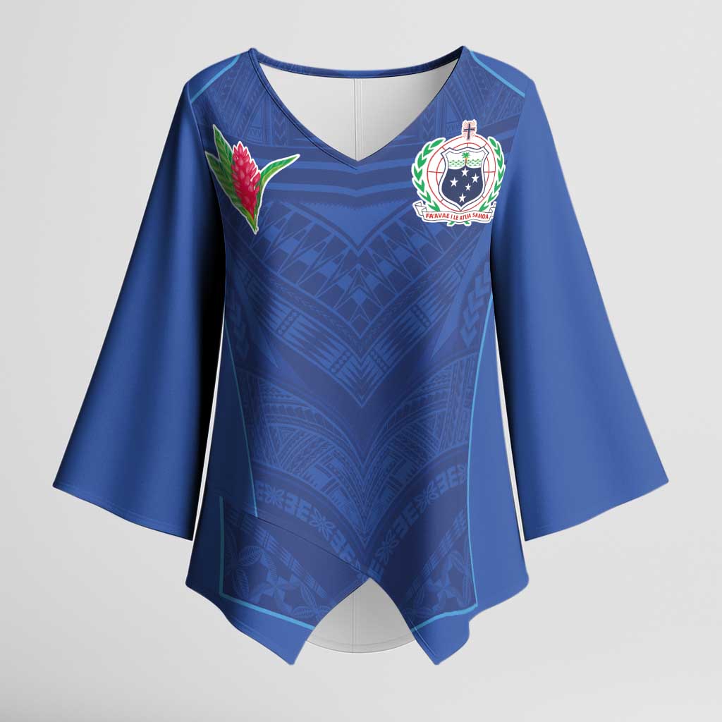 Custom Samoa Rugby Kimono Sleeve Blouse Tatau Tribal Motifs Sporty Style - Polynesian Pride
