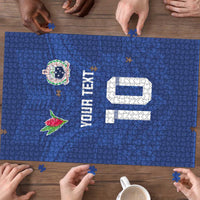 Custom Samoa Rugby Puzzle Tatau Tribal Motifs Sporty Style - Polynesian Pride