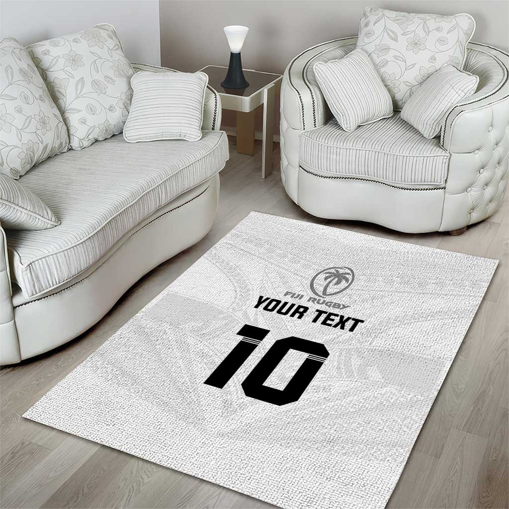 Custom Fiji Rugby Area Rug Tapa Tribal Motifs Sporty Style - Polynesian Pride