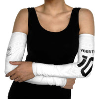 Custom Fiji Rugby Arm Sleeves Tapa Tribal Motifs Sporty Style - Polynesian Pride