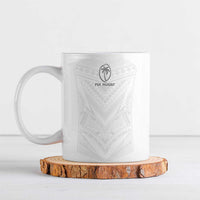 Custom Fiji Rugby Ceramic Mug Tapa Tribal Motifs Sporty Style - Polynesian Pride
