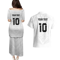 Custom Fiji Rugby Couples Matching Puletasi and Hawaiian Shirt Tapa Tribal Motifs Sporty Style - Polynesian Pride