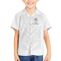 Custom Fiji Rugby Family Matching Off The Shoulder Long Sleeve Dress and Hawaiian Shirt Tapa Tribal Motifs Sporty Style - Polynesian Pride