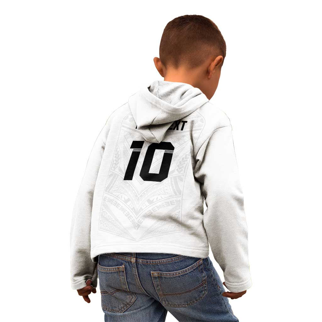 Custom Fiji Rugby Kid Hoodie Tapa Tribal Motifs Sporty Style - Polynesian Pride
