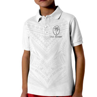 Custom Fiji Rugby Kid Polo Shirt Tapa Tribal Motifs Sporty Style - Polynesian Pride