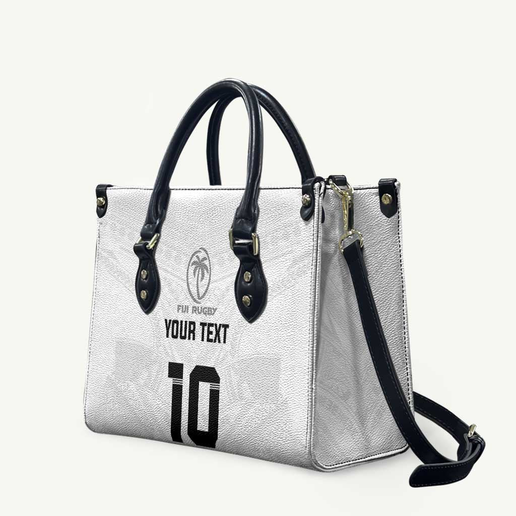 Custom Fiji Rugby Leather Bag Tapa Tribal Motifs Sporty Style - Polynesian Pride