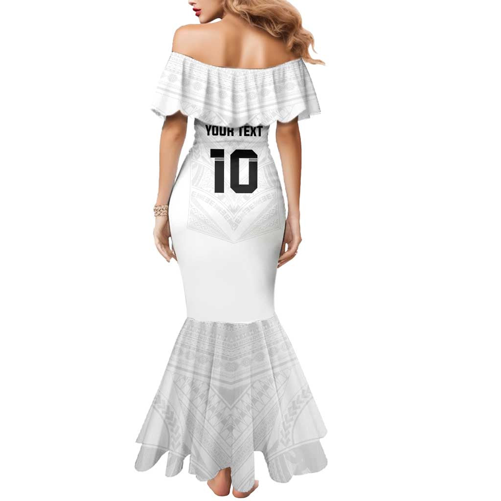 Custom Fiji Rugby Mermaid Dress Tapa Tribal Motifs Sporty Style - Polynesian Pride