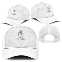 Fiji Rugby Mesh Trucker Cap Tapa Tribal Motifs Sporty Style - Polynesian Pride