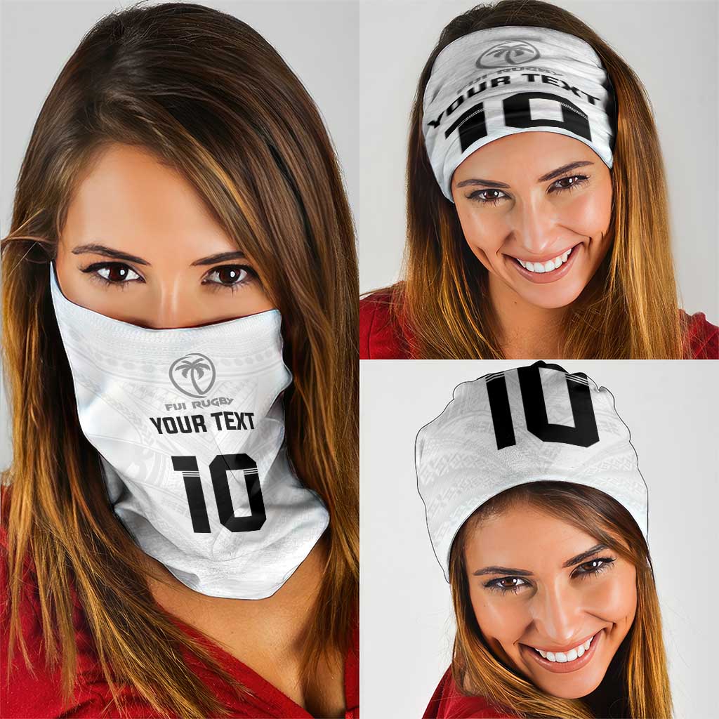 Custom Fiji Rugby Neck Gaiter Tapa Tribal Motifs Sporty Style - Polynesian Pride
