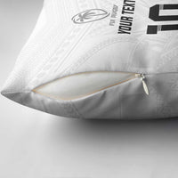 Custom Fiji Rugby Pillow Cover Tapa Tribal Motifs Sporty Style - Polynesian Pride