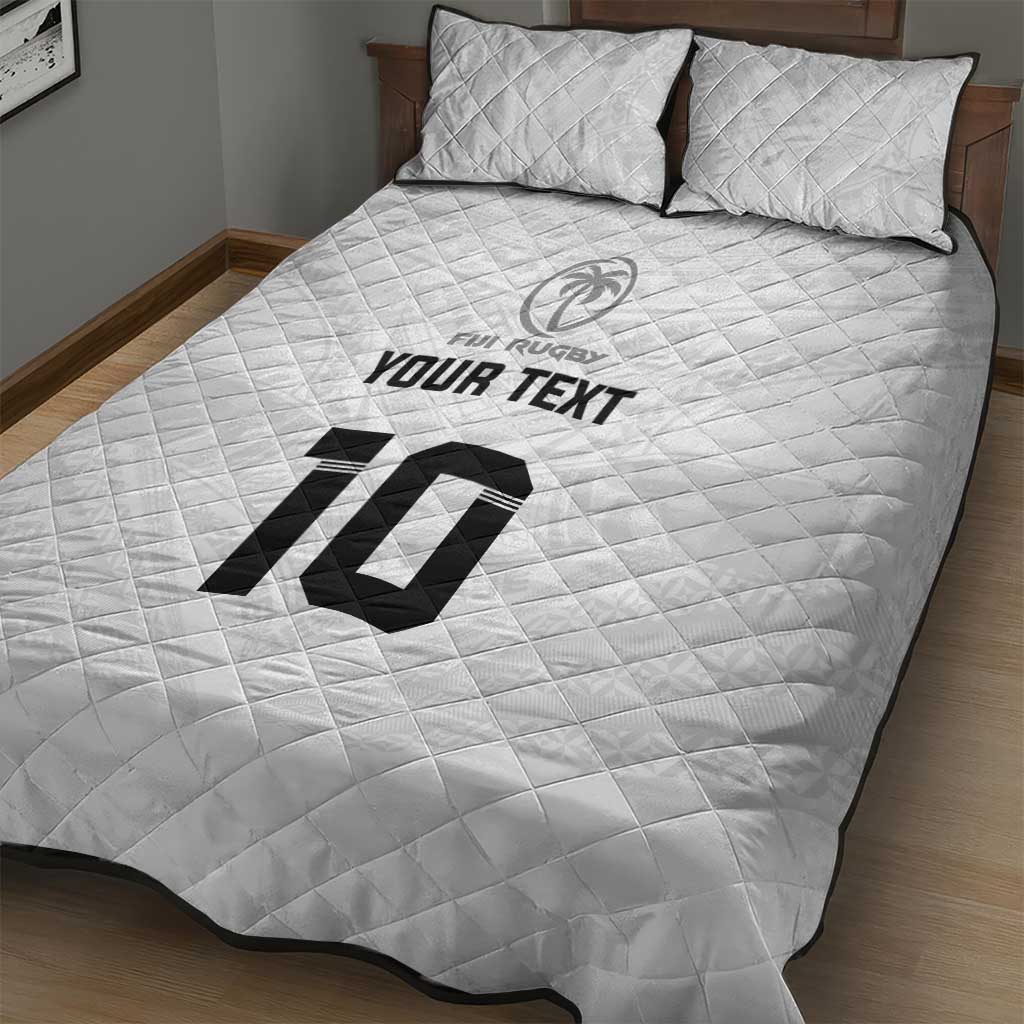 Custom Fiji Rugby Quilt Bed Set Tapa Tribal Motifs Sporty Style - Polynesian Pride