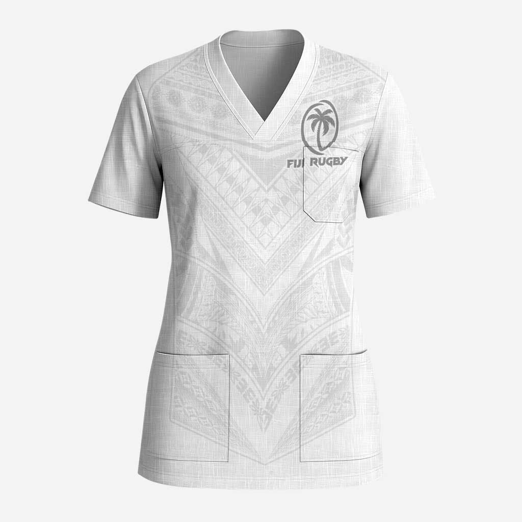 Custom Fiji Rugby Scrub Top Tapa Tribal Motifs Sporty Style - Polynesian Pride