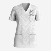 Custom Fiji Rugby Scrub Top Tapa Tribal Motifs Sporty Style - Polynesian Pride
