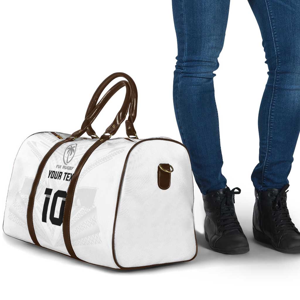 Custom Fiji Rugby Travel Bag Tapa Tribal Motifs Sporty Style - Polynesian Pride