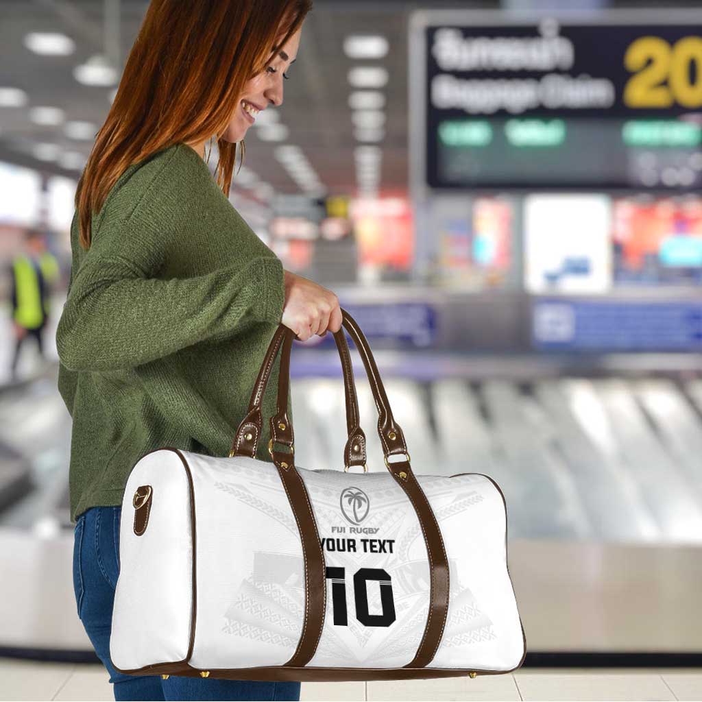 Custom Fiji Rugby Travel Bag Tapa Tribal Motifs Sporty Style - Polynesian Pride