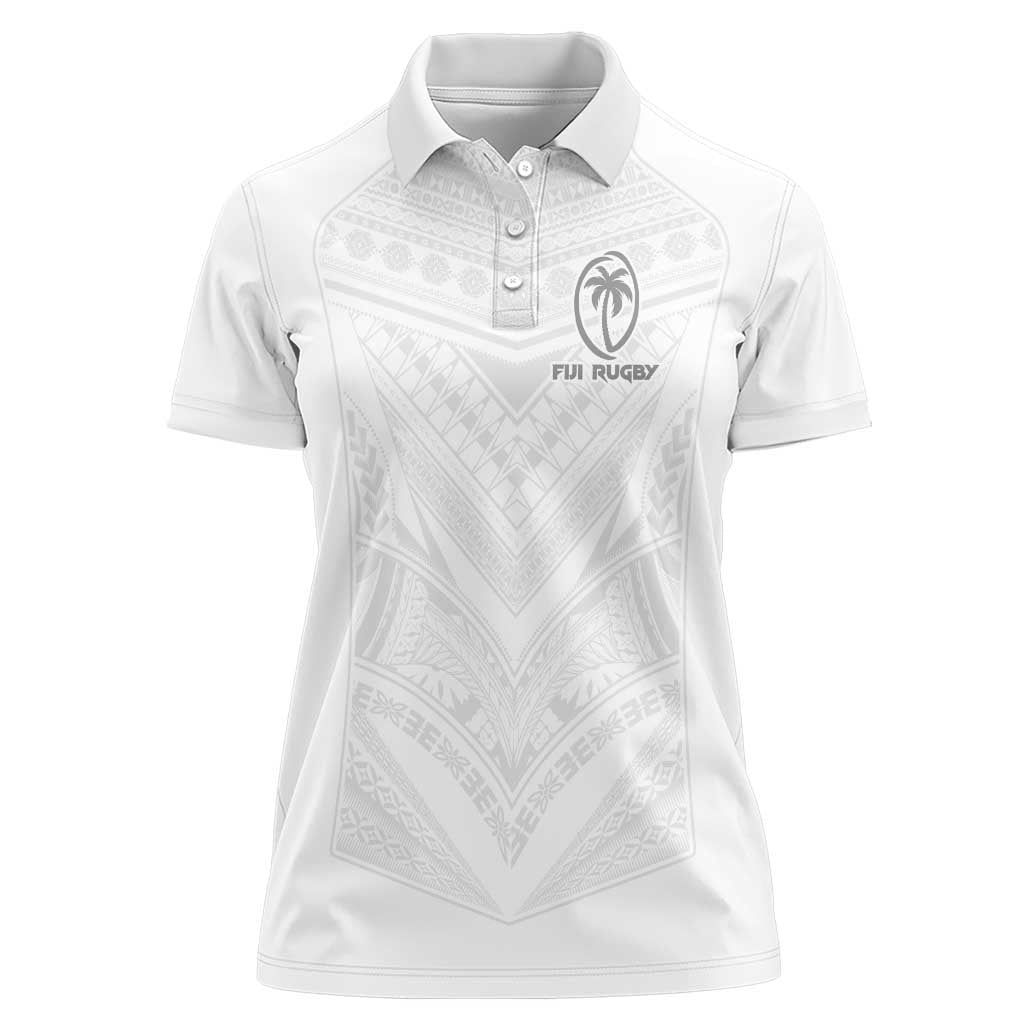 Custom Fiji Rugby Women Polo Shirt Tapa Tribal Motifs Sporty Style - Polynesian Pride