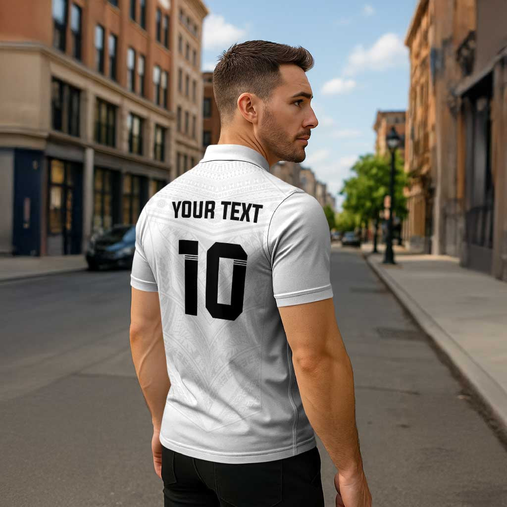 Custom Fiji Rugby Zipper Polo Shirt Tapa Tribal Motifs Sporty Style - Polynesian Pride