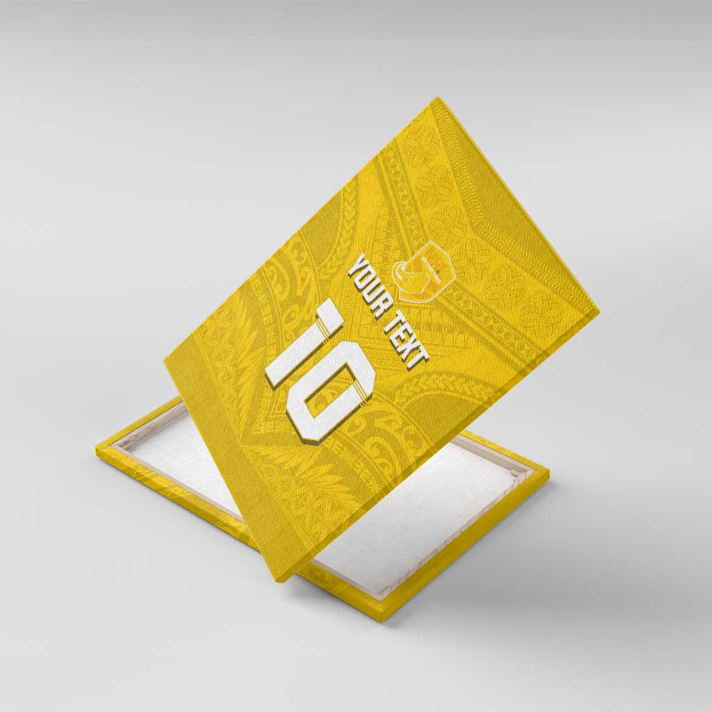 Custom Niue Rugby Canvas Wall Art Hiapo Tribal Motifs Sporty Style - Polynesian Pride