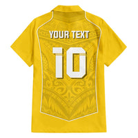 Custom Niue Rugby Family Matching Long Sleeve Bodycon Dress and Hawaiian Shirt Hiapo Tribal Motifs Sporty Style - Polynesian Pride