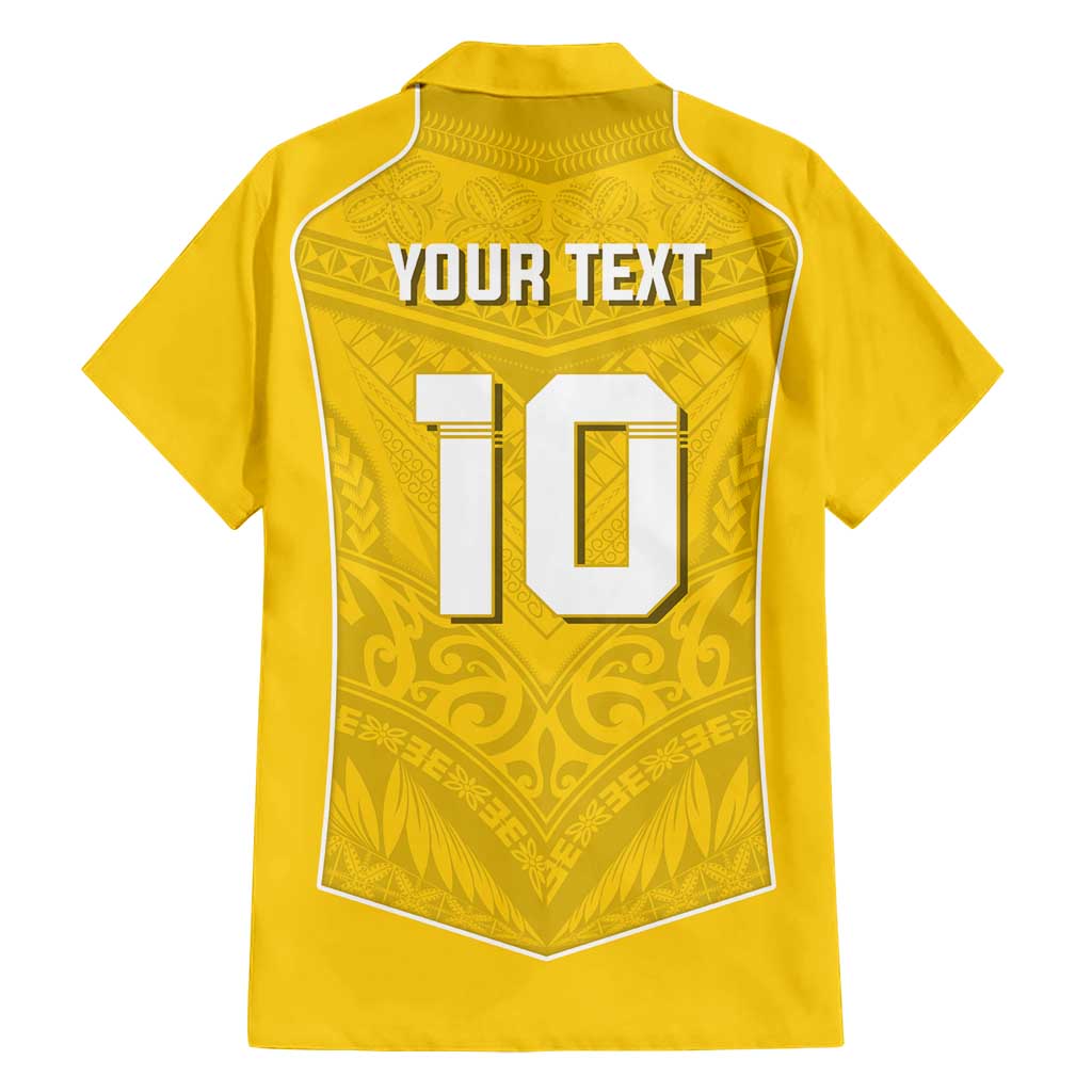 Custom Niue Rugby Hawaiian Shirt Hiapo Tribal Motifs Sporty Style - Polynesian Pride