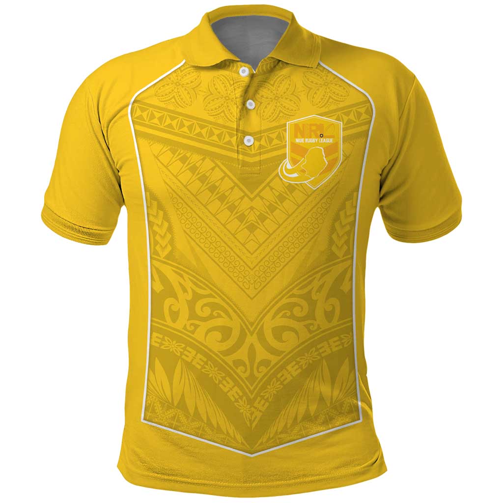 Custom Niue Rugby Polo Shirt Hiapo Tribal Motifs Sporty Style - Polynesian Pride