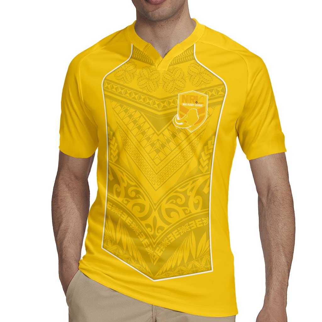 Custom Niue Rugby Rugby Jersey Hiapo Tribal Motifs Sporty Style - Polynesian Pride